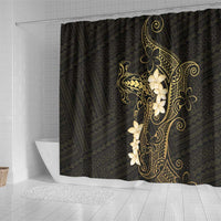Black and Gold Hawaii Shower Curtain Hammerhead Shark Tattoo Curve Polynesian LT14 - Polynesian Pride