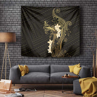 Black and Gold Hawaii Tapestry Hammerhead Shark Tattoo Curve Polynesian LT14 Black - Polynesian Pride