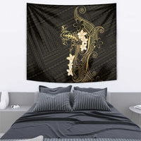 Black and Gold Hawaii Tapestry Hammerhead Shark Tattoo Curve Polynesian LT14 - Polynesian Pride