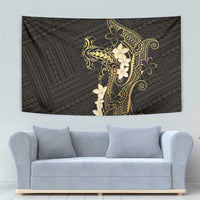 Black and Gold Hawaii Tapestry Hammerhead Shark Tattoo Curve Polynesian LT14 - Polynesian Pride