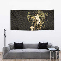 Black and Gold Hawaii Tapestry Hammerhead Shark Tattoo Curve Polynesian LT14 - Polynesian Pride