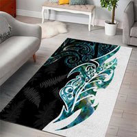 Proud Aotearoa Area Rug Maori Silver Fern Mix Paua Shell Pattern LT14 - Polynesian Pride