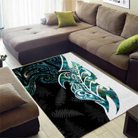 Proud Aotearoa Area Rug Maori Silver Fern Mix Paua Shell Pattern LT14 - Polynesian Pride