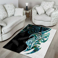 Proud Aotearoa Area Rug Maori Silver Fern Mix Paua Shell Pattern LT14 - Polynesian Pride