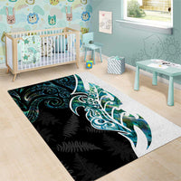 Proud Aotearoa Area Rug Maori Silver Fern Mix Paua Shell Pattern LT14 - Polynesian Pride