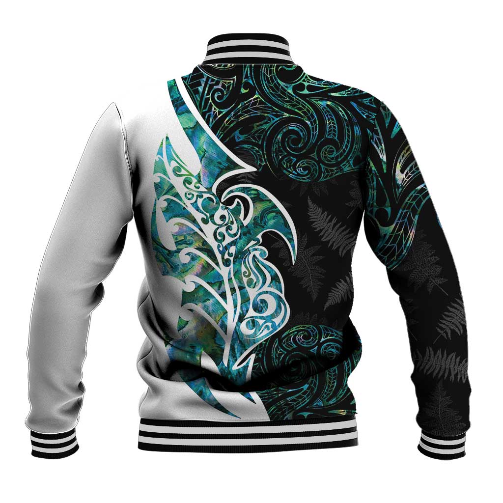 Proud Aotearoa Baseball Jacket Maori Silver Fern Mix Paua Shell Pattern LT14 - Polynesian Pride