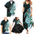 Proud Aotearoa Family Matching Summer Maxi Dress and Hawaiian Shirt Maori Silver Fern Mix Paua Shell Pattern