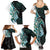 Proud Aotearoa Family Matching Summer Maxi Dress and Hawaiian Shirt Maori Silver Fern Mix Paua Shell Pattern