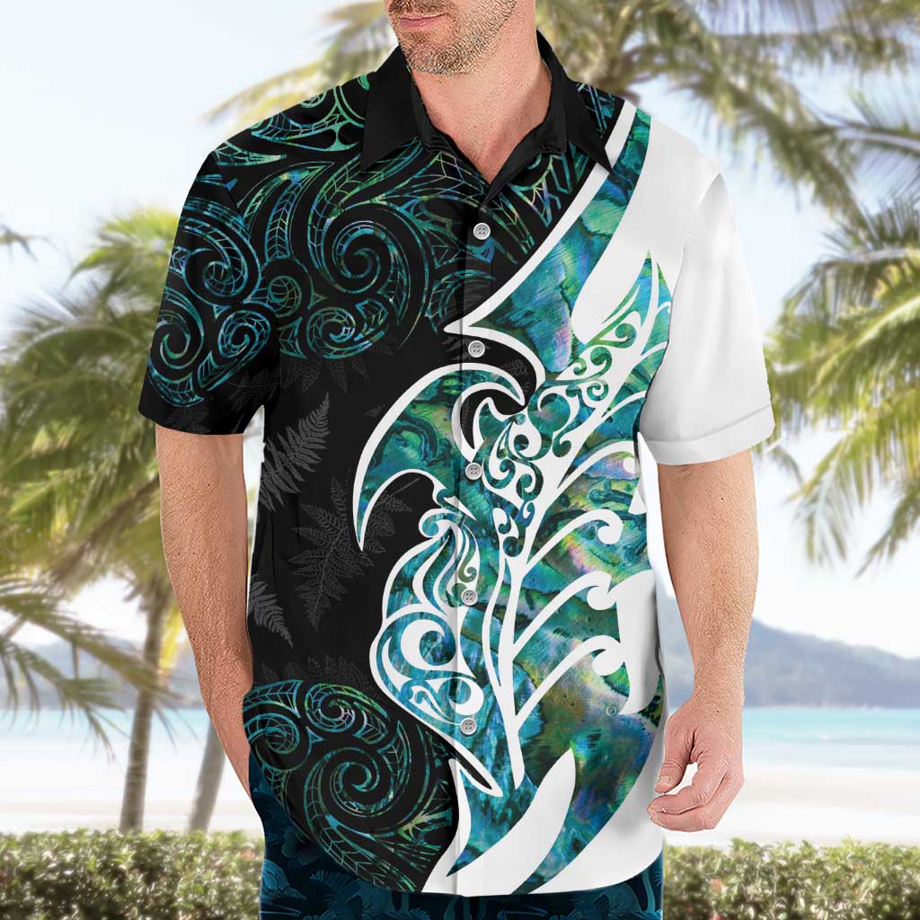 Proud Aotearoa Hawaiian Shirt Maori Silver Fern Mix Paua Shell Pattern LT14 - Polynesian Pride
