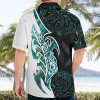 Proud Aotearoa Hawaiian Shirt Maori Silver Fern Mix Paua Shell Pattern LT14 - Polynesian Pride