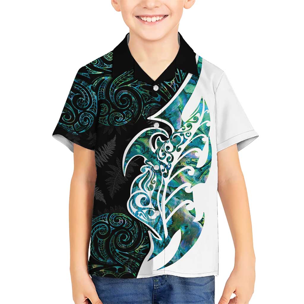 Proud Aotearoa Hawaiian Shirt Maori Silver Fern Mix Paua Shell Pattern LT14 - Polynesian Pride