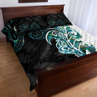 Proud Aotearoa Quilt Bed Set Maori Silver Fern Mix Paua Shell Pattern LT14 - Polynesian Pride
