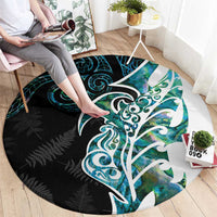 Proud Aotearoa Round Carpet Maori Silver Fern Mix Paua Shell Pattern LT14 - Polynesian Pride