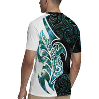 Proud Aotearoa Rugby Jersey Maori Silver Fern Mix Paua Shell Pattern LT14 - Polynesian Pride