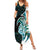 Proud Aotearoa Summer Maxi Dress Maori Silver Fern Mix Paua Shell Pattern