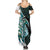 Proud Aotearoa Summer Maxi Dress Maori Silver Fern Mix Paua Shell Pattern