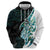 Proud Aotearoa Zip Hoodie Maori Silver Fern Mix Paua Shell Pattern