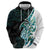 Proud Aotearoa Zip Hoodie Maori Silver Fern Mix Paua Shell Pattern