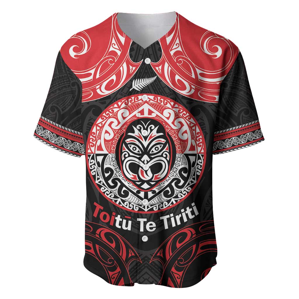 Aotearoa Toitu Te Tiriti Baseball Jersey Haka Tiki Honour The Treaty LT14 Black - Polynesian Pride