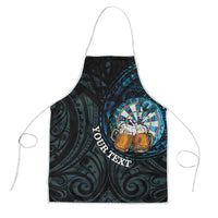 Personalized New Zealand Darts Beer Apron Paua Shell Aotearoa Maori Tattoo LT14 Black - Polynesian Pride