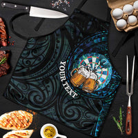 Personalized New Zealand Darts Beer Apron Paua Shell Aotearoa Maori Tattoo LT14 Black - Polynesian Pride
