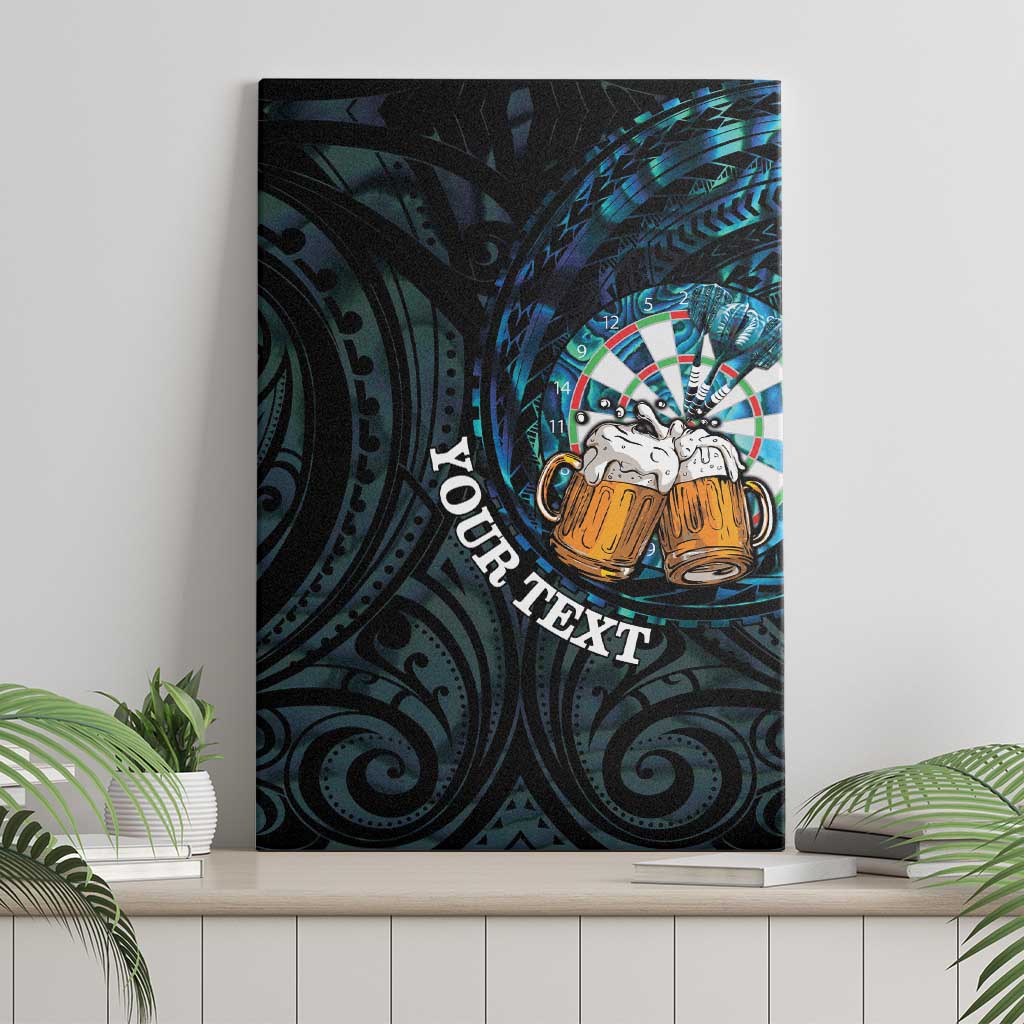 Personalized New Zealand Darts Beer Canvas Wall Art Paua Shell Aotearoa Maori Tattoo LT14 - Polynesian Pride