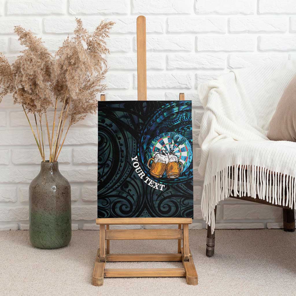 Personalized New Zealand Darts Beer Canvas Wall Art Paua Shell Aotearoa Maori Tattoo LT14 - Polynesian Pride