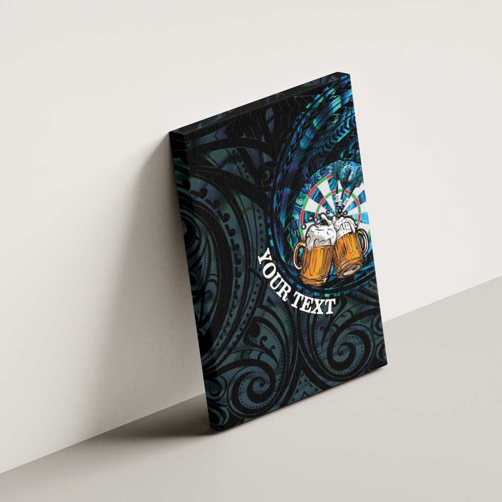 Personalized New Zealand Darts Beer Canvas Wall Art Paua Shell Aotearoa Maori Tattoo LT14 - Polynesian Pride