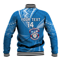Personalised Tonga Apifoou College Baseball Jacket Tongan Ngatu Pattern LT14 - Polynesian Pride