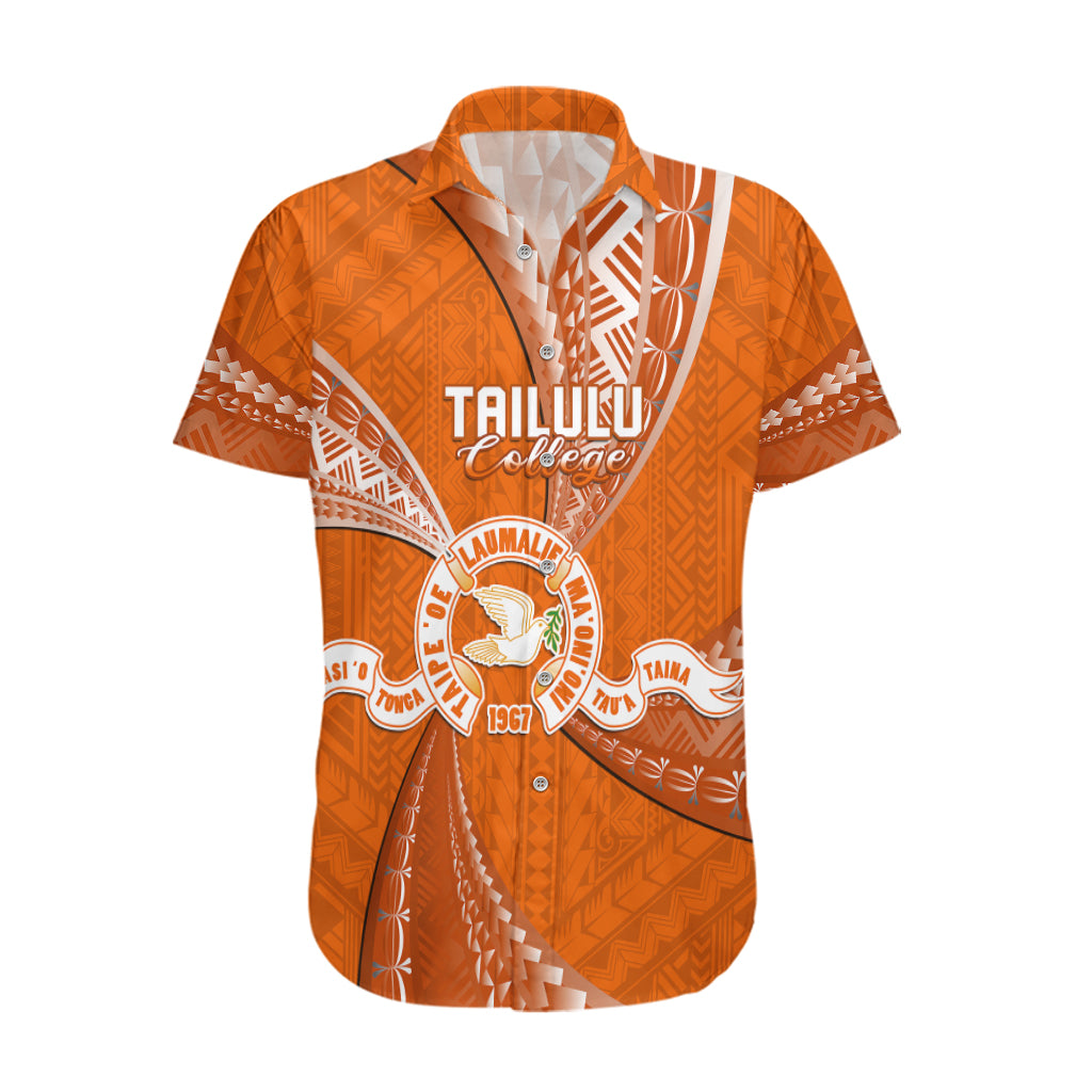 Personalised Tonga Tailulu College Hawaiian Shirt Tongan Ngatu Pattern LT14 Orange - Polynesian Pride