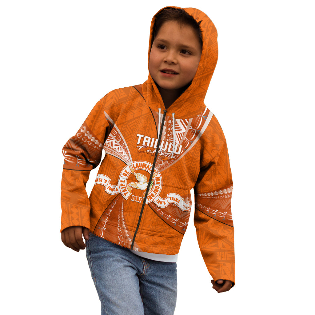 Personalised Tonga Tailulu College Kid Hoodie Tongan Ngatu Pattern LT14 - Polynesian Pride