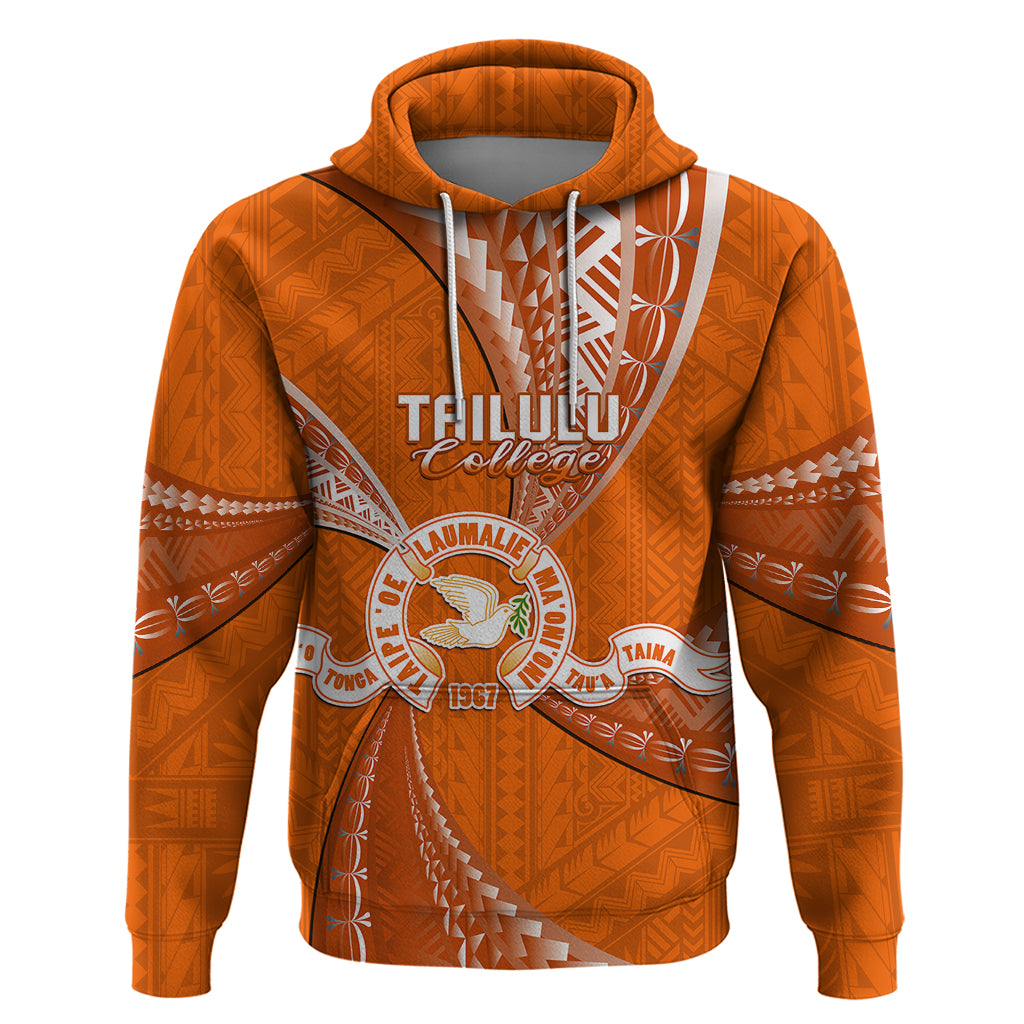 Custom Tonga Tailulu College Hoodie Class of Year Tongan Ngatu Pattern LT14 Pullover Hoodie Orange - Polynesian Pride