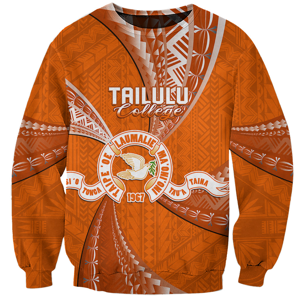 Personalised Tonga Tailulu College Sweatshirt Class Of Year Tongan Ngatu Pattern LT14 Unisex Orange - Polynesian Pride