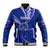 Personalised Tonga Tupou College Baseball Jacket Class Of Year Tongan Ngatu Pattern LT14 Unisex Blue - Polynesian Pride