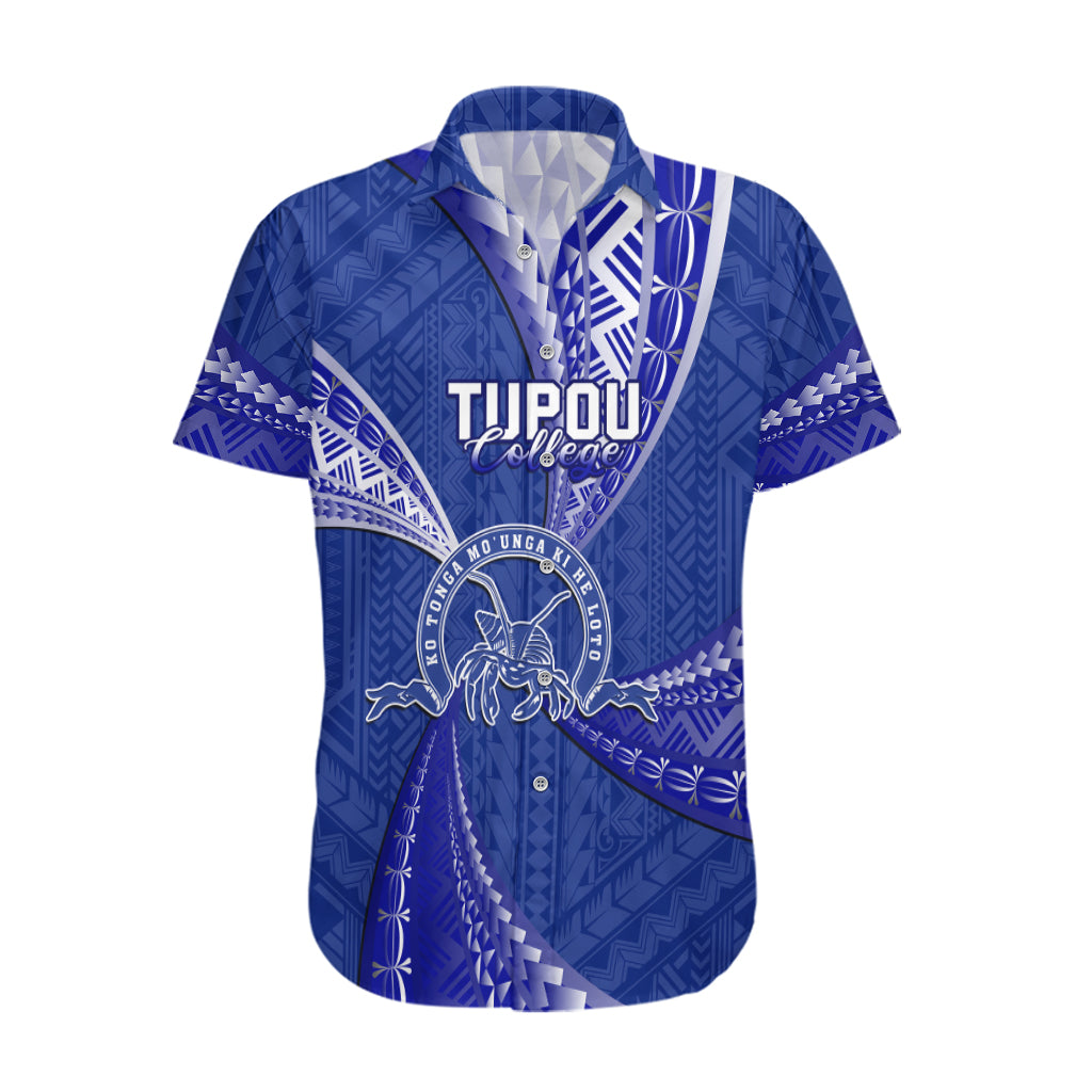 Personalised Tonga Tupou College Hawaiian Shirt Class Of Year Tongan Ngatu Pattern LT14 Blue - Polynesian Pride