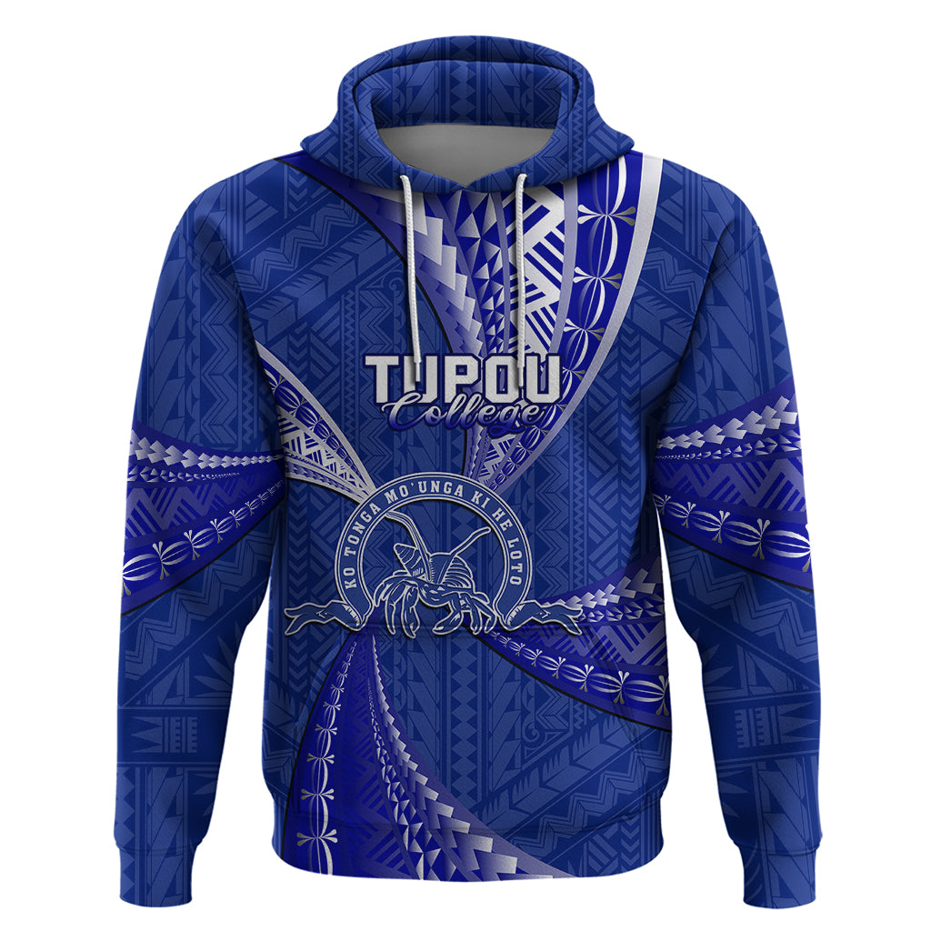 Custom Tonga Tupou College Hoodie Class of Year Tongan Ngatu Pattern LT14 Pullover Hoodie Blue - Polynesian Pride