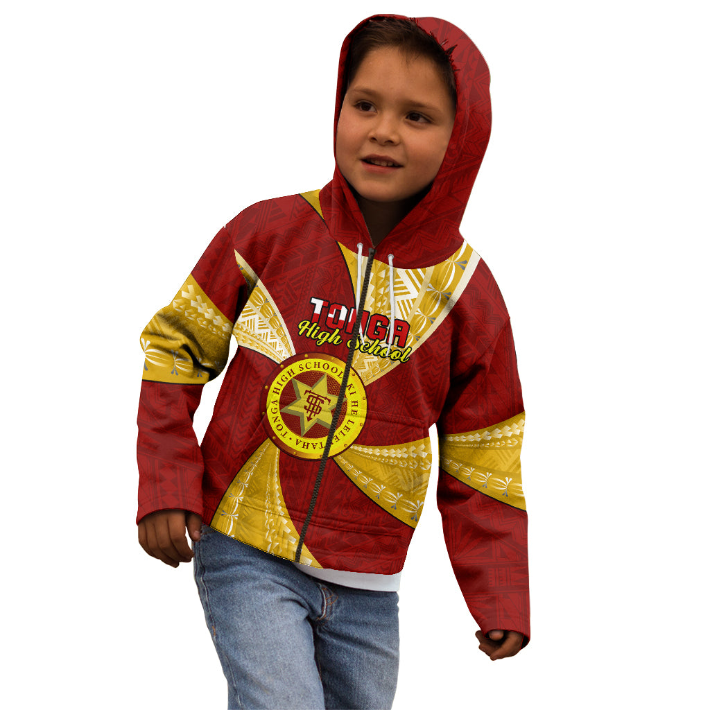 Personalised Tonga High School Kid Hoodie Tongan Ngatu Pattern LT14 - Polynesian Pride