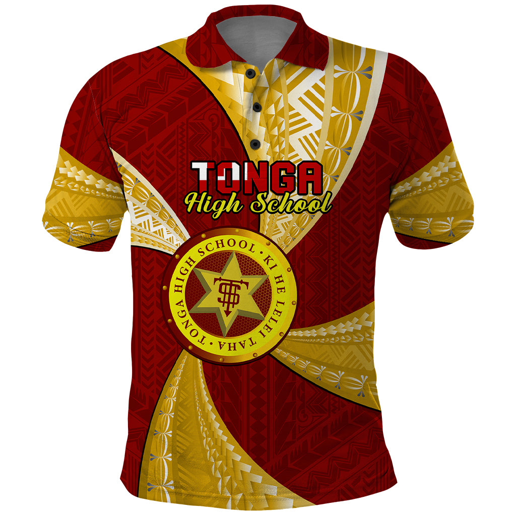 Custom Tonga High School Polo Shirt Tongan Ngatu Pattern LT14 Maroon - Polynesian Pride