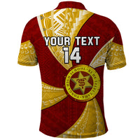 Custom Tonga High School Polo Shirt Tongan Ngatu Pattern LT14 - Polynesian Pride