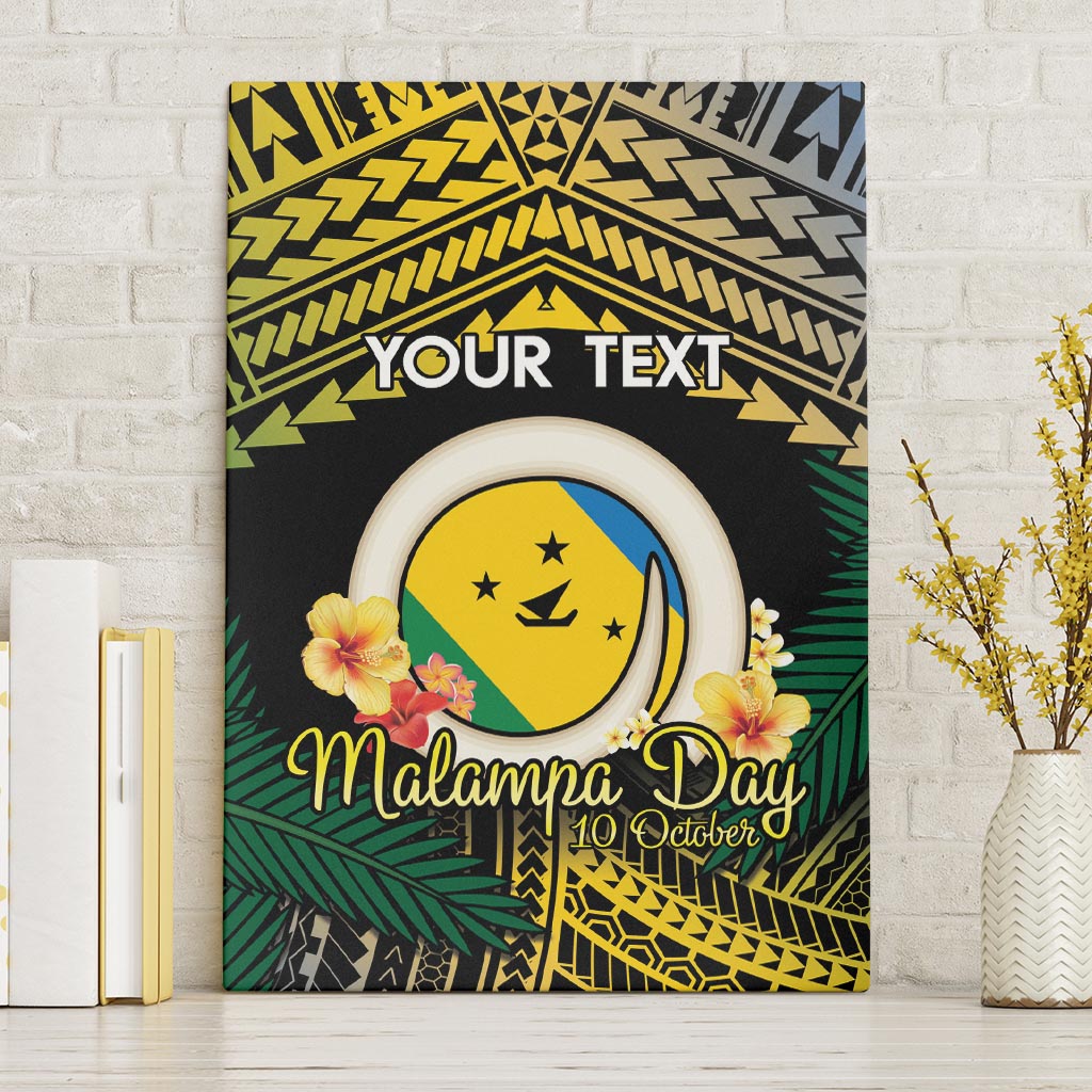 Personalised Malampa Day Canvas Wall Art Vanuatu Provinces Polynesian Pattern LT14 Without Frame Black - Polynesian Pride