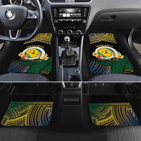 Personalised Malampa Day Car Mats Vanuatu Provinces Polynesian Pattern LT14 Set 4pcs Black - Polynesian Pride