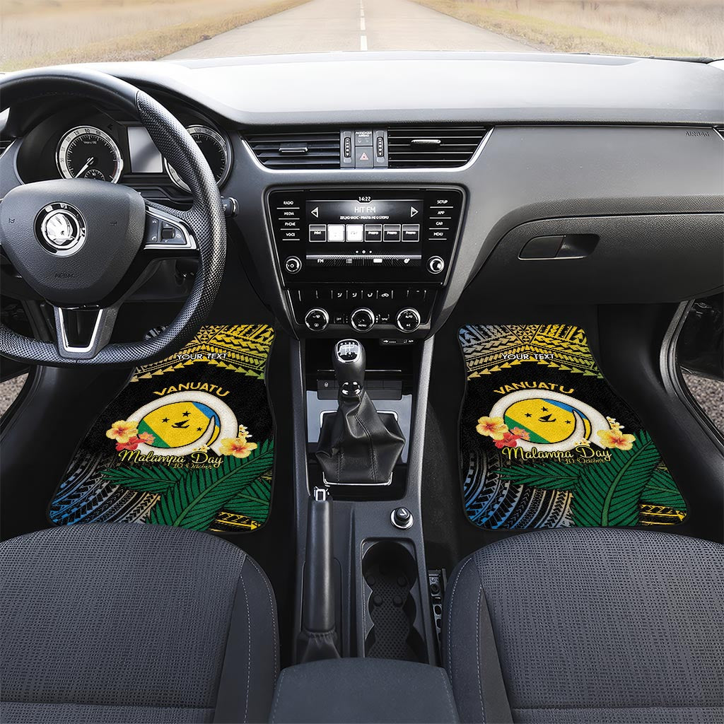 Personalised Malampa Day Car Mats Vanuatu Provinces Polynesian Pattern LT14 Set 2pcs - Front Black - Polynesian Pride