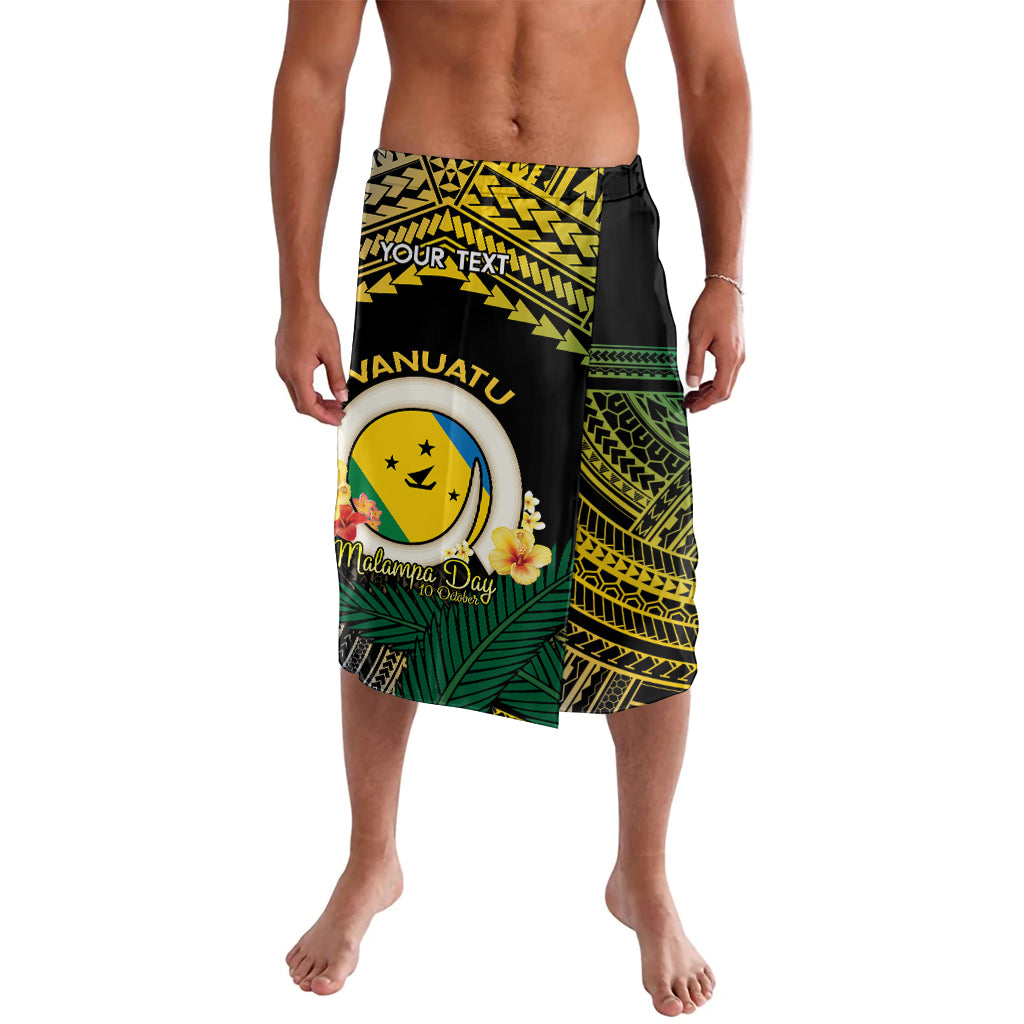 Personalised Malampa Day Lavalava Vanuatu Provinces Polynesian Pattern LT14 Black - Polynesian Pride