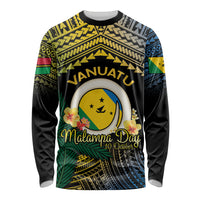 Personalised Malampa Day Long Sleeve Shirt Vanuatu Provinces Polynesian Pattern LT14 Unisex Black - Polynesian Pride