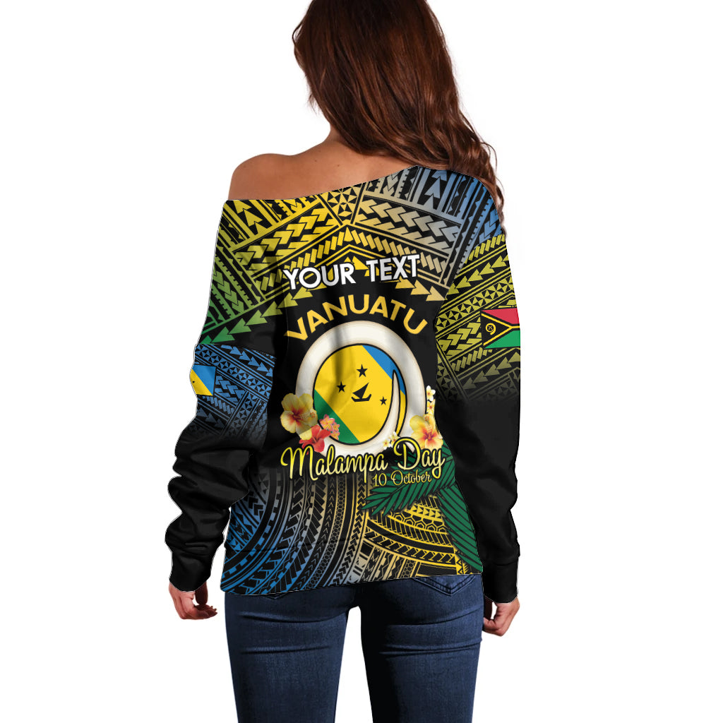 Personalised Malampa Day Off Shoulder Sweater Vanuatu Provinces Polynesian Pattern LT14 - Polynesian Pride