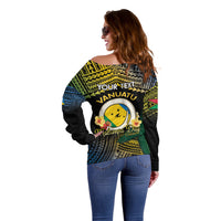 Personalised Malampa Day Off Shoulder Sweater Vanuatu Provinces Polynesian Pattern LT14 - Polynesian Pride