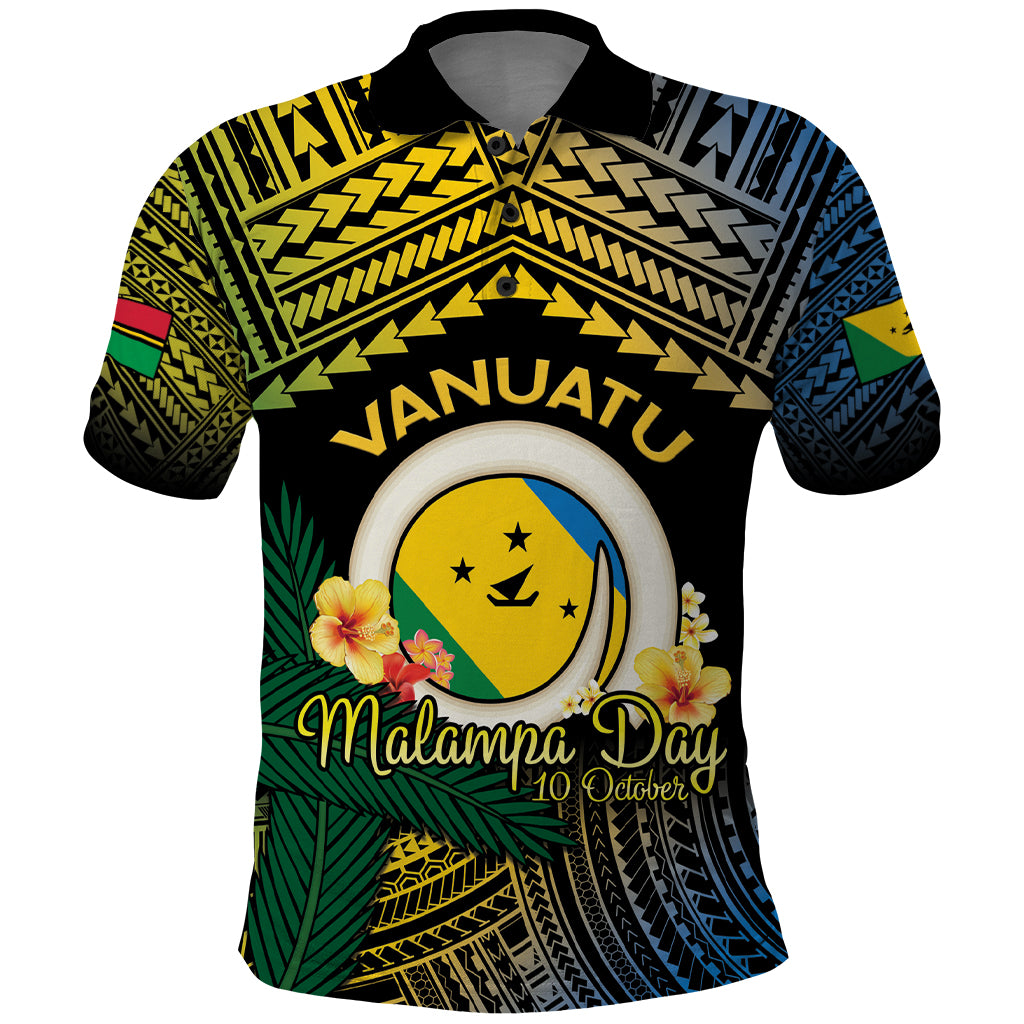 Personalised Malampa Day Polo Shirt Vanuatu Provinces Polynesian Pattern