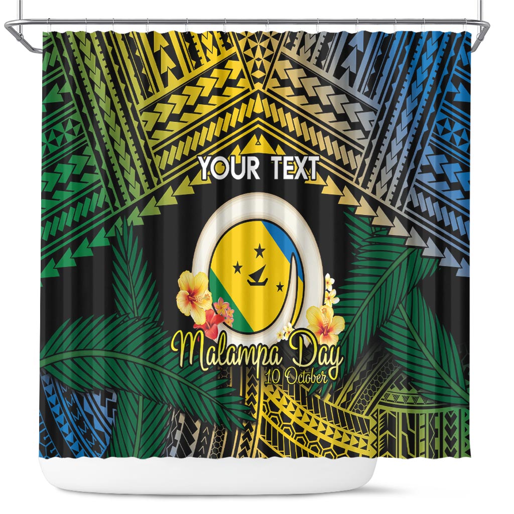 Personalised Malampa Day Shower Curtain Vanuatu Provinces Polynesian Pattern LT14 Black - Polynesian Pride