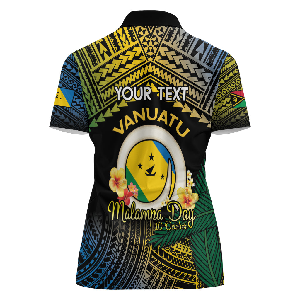 Personalised Malampa Day Women Polo Shirt Vanuatu Provinces Polynesian Pattern LT14 - Polynesian Pride