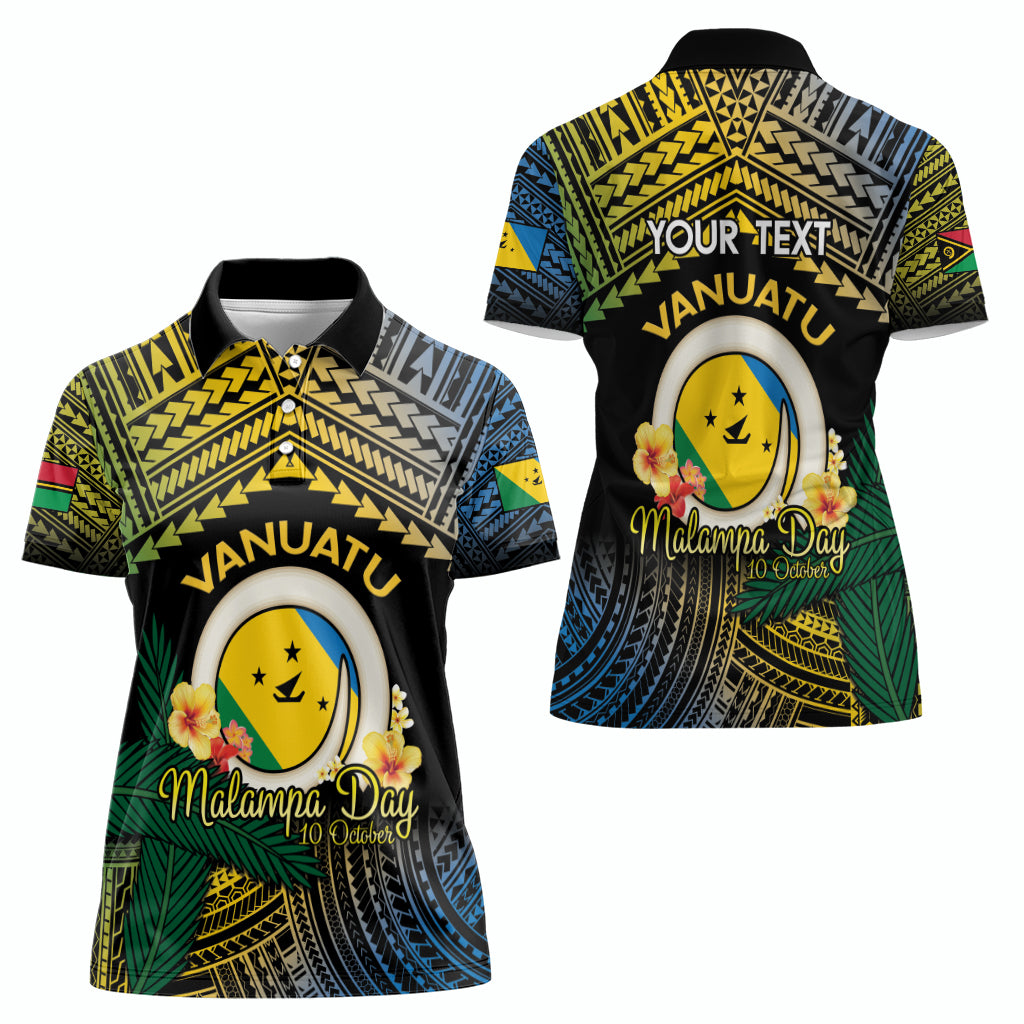 Personalised Malampa Day Women Polo Shirt Vanuatu Provinces Polynesian Pattern LT14 - Polynesian Pride